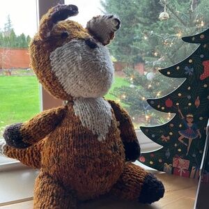 Used- The simple folk wool handmade large fox stuffed animal